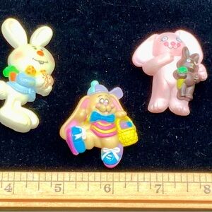 Lot of 3 Vintage Hallmark S.Lehman Easter Bunny Spring Brooches Pins Lapels